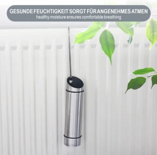 COM-FOUR® humidificateur d'air 2x en acier inoxydable - évaporateur de chauffage à fixer au chauffage - évaporateur de radiateur avec deux crochets en S (1x évaporateur en acier inoxydable)