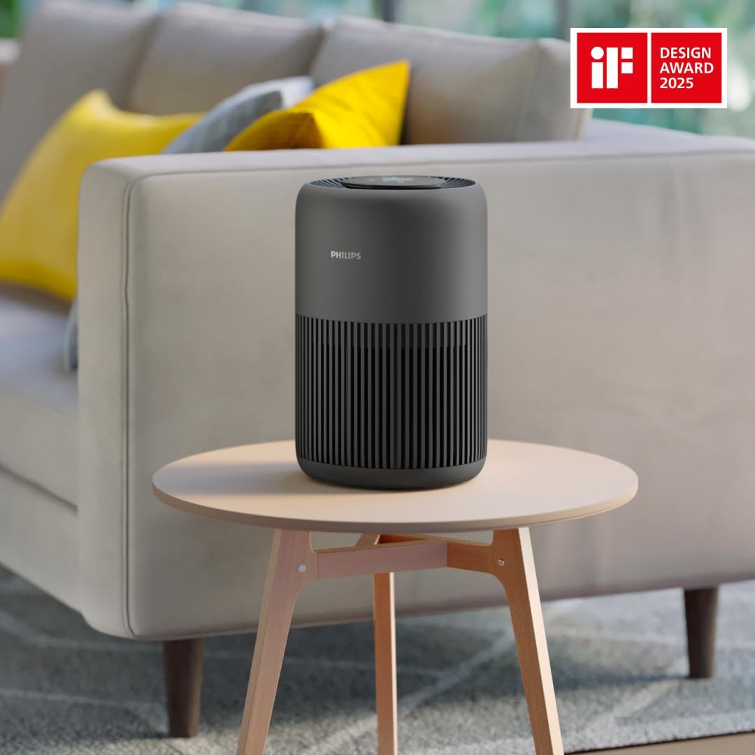 Purificateur d'air série 900 - HEPA NanoProtect + filtre à charbon actif, CADR 250m³/h pour 65m², silencieux, intelligent et économe en énergie (AC0951/13) Jusqu'à 65 m² Gris Charbon