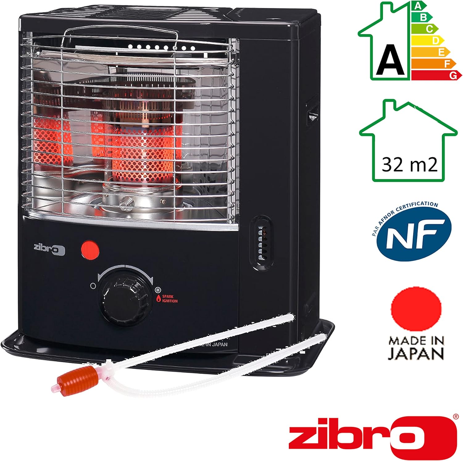 Zibro RS 220, Noir 220 Black 220 80m3 Chauffage mécanique