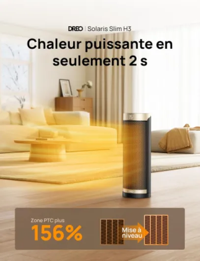 Chauffage d'appoint, Chauffage électrique céramique à chauffage PTC1800 W, Télécommande, Protection anti-basculement et anti surchauffe, Minuterie 1-12 h, 70° Oscillation, Solaris Slim H3 Doré