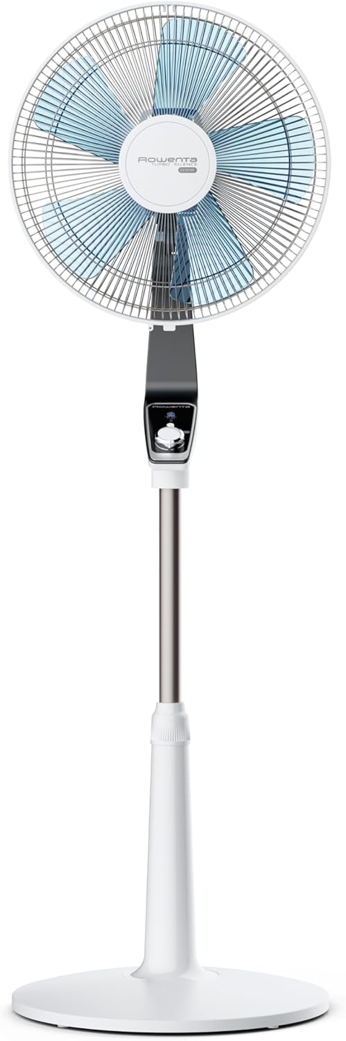 Turbo Silence Ventilateur pied 40 cm, Puissant, Flux d’air 72 m3/min, 45 dB(A), Oscillation automatique, Orientation réglable, Grille ultra-sécurisée VU5640F2