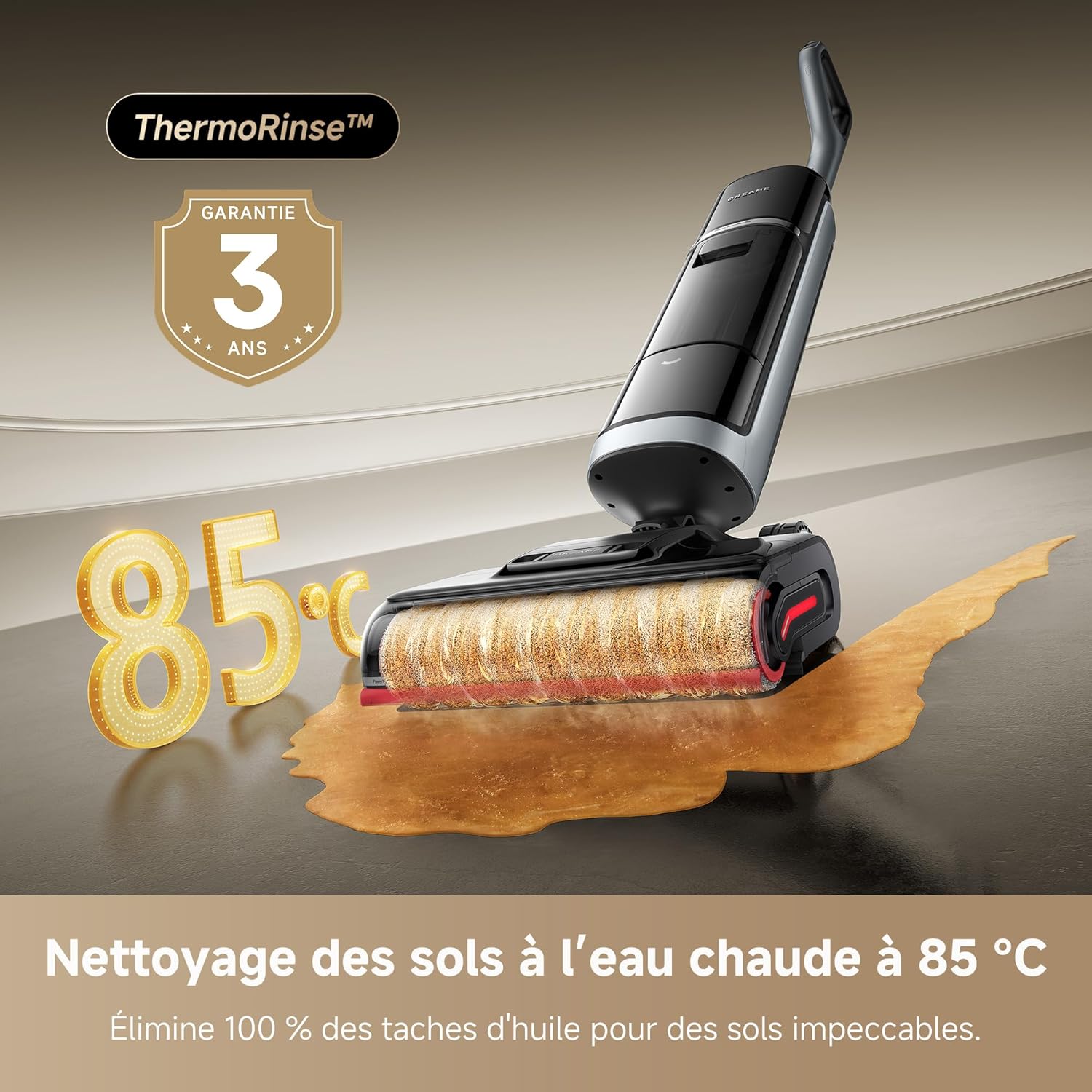 H15 Pro Heat Aspirateur Laveur, Nettoyage des sols à 85°C, bras robotisé IA GapFree, capteur RVB intelligent, 22 000Pa, 0 nœuds, lavage brosse à 100°C,séchage en 5 min à 90°C,contrôle par appli