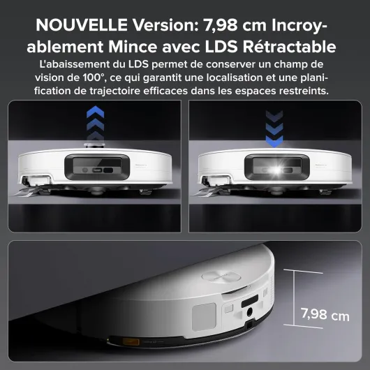 Saros 10 Aspirateur Robot 22000 Pa, Système VibraRise 4.0, Évitement d'obstacles Reactive Al 3.0, Châssis AdaptiLift, Anti-Enchevétrements, Station Tout-en-un (Mise à Niveau du S8 MaxV Ultra) Saros10 Blanc