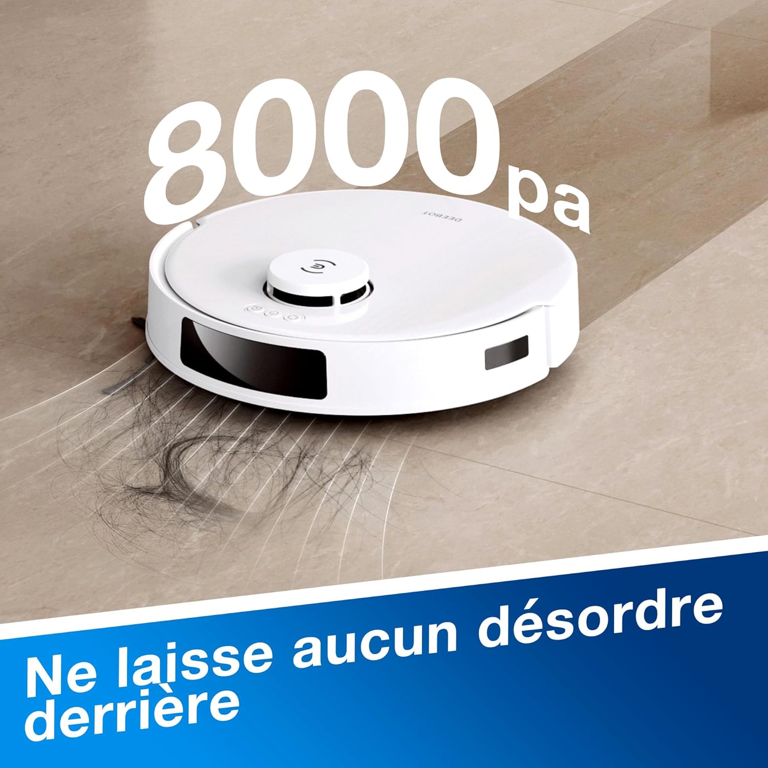 Aspirateur Robot DEEBOT N20 Plus, Robot Aspirateur Laveur 8000Pa avec vidange Automatique poussière, Nettoyage Autonome de 45 Jours, Batterie 300 Min, Anti-Tangle, Tapis et Poils d'animaux N20 PLUS Blanc