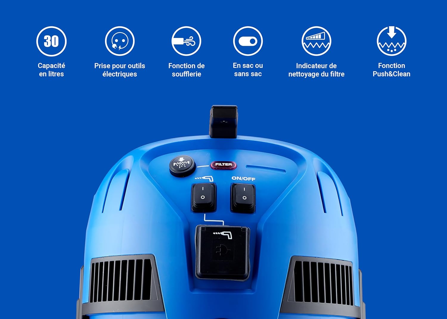 Multi II 30L T VSC INOX Aspirateur Eau et Poussière pour la Maison, Jardin et Voiture - Utilisation Intérieure et Extérieure (1400 W) Acier Inoxydable