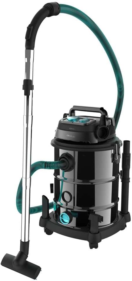 Aspirateur Vertical avec Fil 30L Conga Rockstar Wet & Dry Steel Pro Tool - Solides et Liquides Aspirateur 1600W, Durabilité et Résistance, avec Prise, Accessoires, Noir 30 L / Outils Enfichables