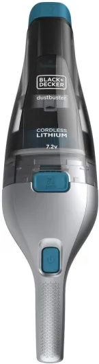 BLACK+DECKER Aspirateur à Main - 7,2V - 1,5 Ah - Argent Titanium Bleu - Base de Chargement - prologateur intégré et Brosse Noir Aspirateur à main sans fil - 7,2 V