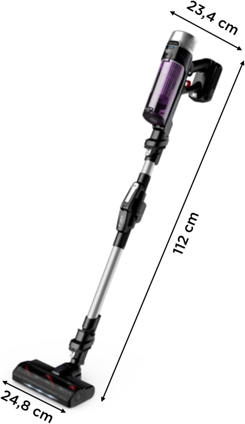 X-Force Flex 9.60 Allergie Aspirateur balai sans fil, Filtration Anti-Allergènes, Puissant 100AW, Ultra Léger, Autonomie 45min RH2038WO, Noir / Violet Flex 9.60 - Brosse classique