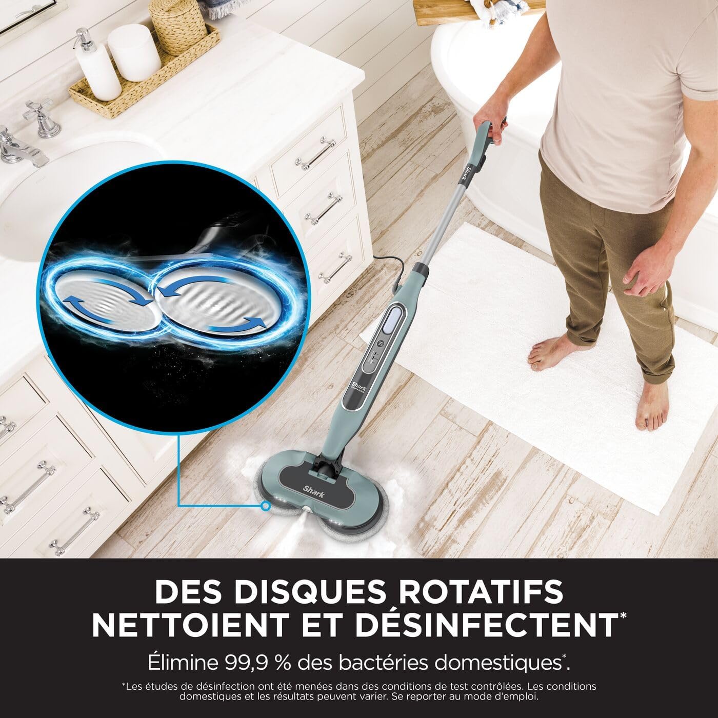 Balai vapeur automatique avec mode Steam Blaster, 6 lingettes microfibres, 3 réglages de vapeur, élimination des taches, pour tous les sols durs, cordon de 8 m, Vert sauge, S8201EUCP Steam Blaster Automatic