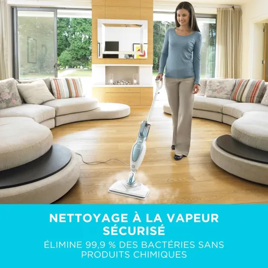 BLACK+DECKER Balai Vapeur 1600W avec AutoSelect et Tête Delta, ‎FSM1630-QS