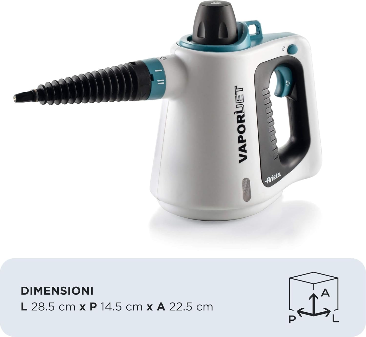 4137 Nettoyeur vapeur portable 250 L 1050 W Noir, Turquoise, Blanc