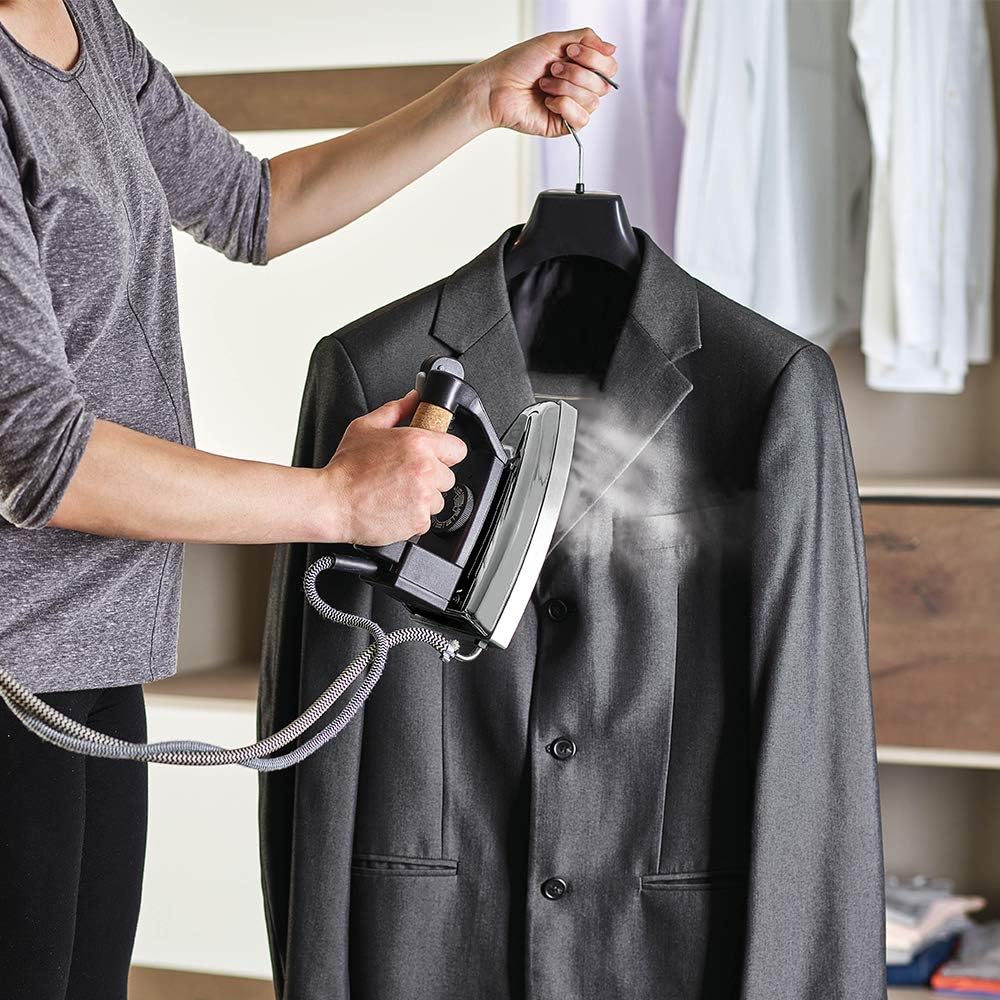 Vaporella™ 2H Pro Kalstop Fer à Vapeur avec Chaudière, Capuchon de Sécurité, Semelle Aluminium, Poignée Liège, 3 bar, 1750 W, 20 Flacons Kalstop Inclus, Gris et Noir 2HP PRO