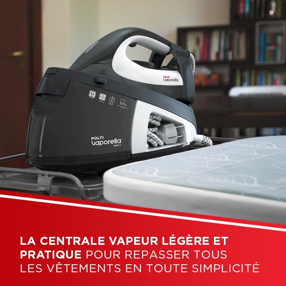 Vaporella Simply VS10.12 Générateur Vapeur 6,5 BAR, Réservoir Amovible 1,5 L, Autonomie illimitée, Fonction Eco, Gris et Blanc SIMPLY VS 10.12