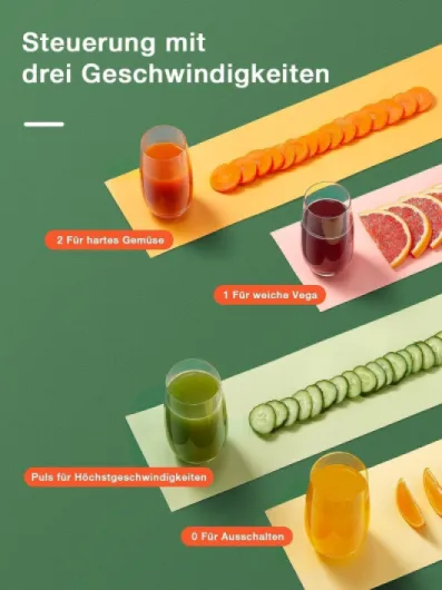 Centrifugeuse Extracteur de Jus, 400W Centrifugeuse Fruits et Legumes 65 MM Large Bouche, 3 Vitesses, Pieds Antidérapants, Brosse de Nettoyage Incluse, Facile à Nettoyer, Sans BPA, Argent