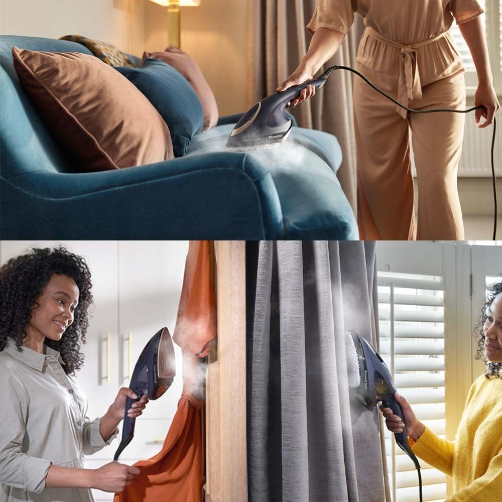 Défroisseur multi [2en1: défroisseur & fer à repasser vapeur] Steam Genie(1700W, 20g/min vapeur,Antibactérien, Ideal pour voyage, 3 accessoires: vêtements, rideaux, tissus) 28370-56