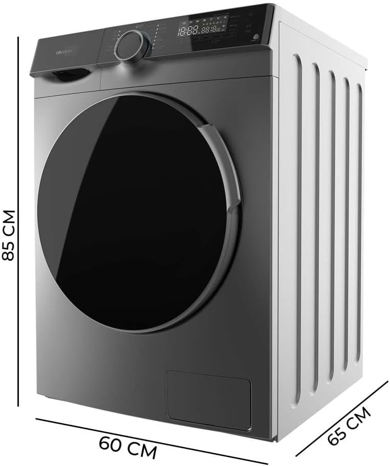 Lave-linge 12 kg Chargement Frontal Bolero DressCode 121000 Steel - 1400 tr/min max réglables, 2000 W, certification WoolMark, moteur Inverter Plus, 14 programmes, Spa Care, départ différé - 83 x 47 x 44 cm Acier - Série 1000