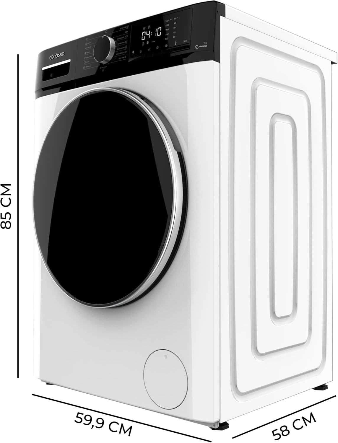 Bolero Dresscode 9610 Inverter A - 2000W, 1400 tr/min, fonction vapeur, moteur Inverter Plus, 15 programmes, optimise le niveau d'eau et le temps de lavage 9 Kg Blanc / Série 610
