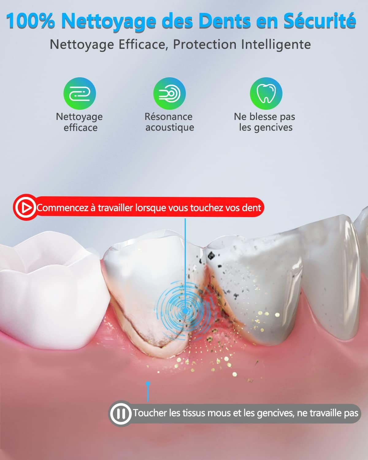 Kit Detartrage dents - Brosse à Dent Élimine 99% du Tartres et Plaques - Détartreur Oral et Blanchiment Dentaires - Hygiène Dentaire Haleine Fraiche Hydropulseurs et Irrigateurs