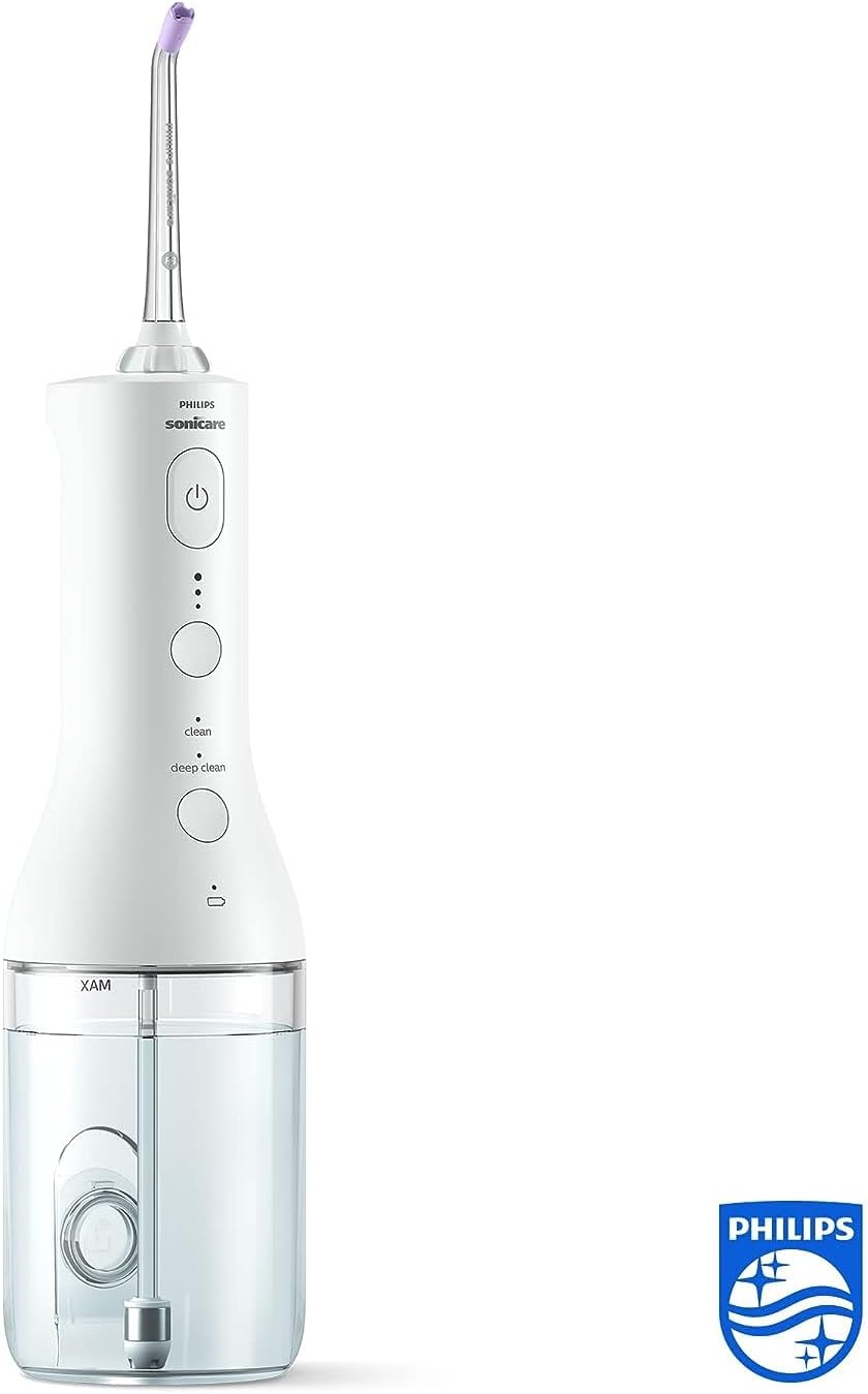 Sonicare Jet dentaire Power Flosser 3000 sans fil, Blanc (modèle HX3826/31) 3000, Blanc