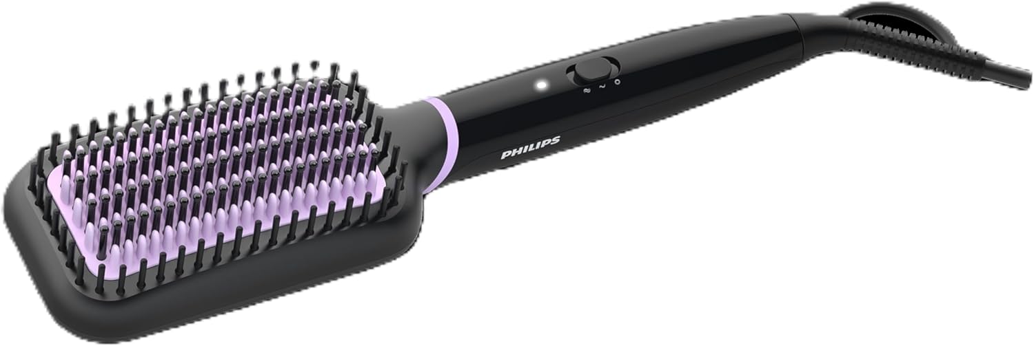 , Brosse lissante chauffante StyleCare Essential, Zone de brossage ultra-large, Technologie ThermoProtect, Revêtement en céramique tourmaline, modèle BHH880/00 Beauté de masse