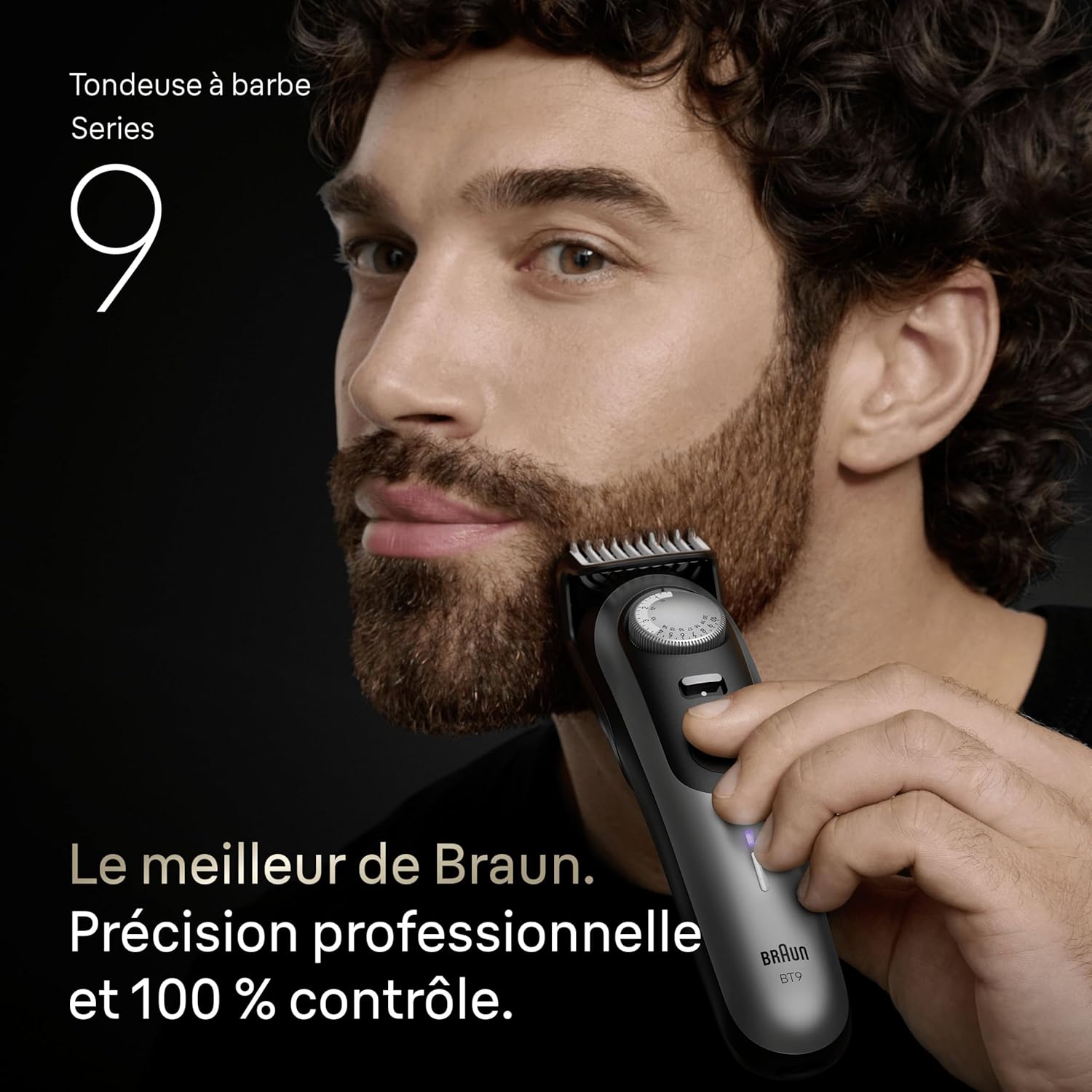 Tondeuse À Barbe Series 9, + 7 Outils De Barbier, Mode PowerBoost, Lame ProBlade, 180 Min D'autonomie, Dégradé, 50 Longueurs, Molette De Précision Et Verrouillage, Étanche, BT9520, Chrome Braun Series 9 BT9520 NOUVEAUTE