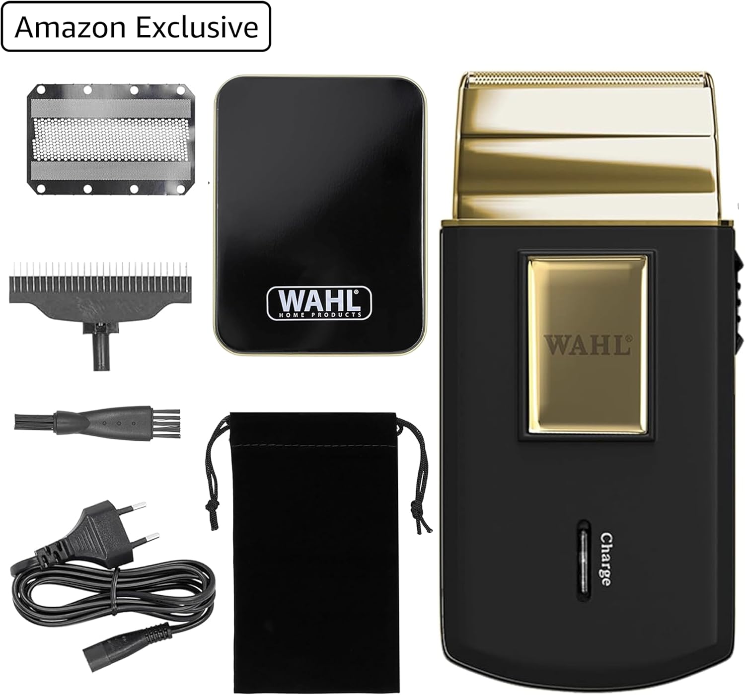 Travel Shaver Gold Edition - Rasoir électrique sans fil et rechargeable pour hommes, idéal pour les voyages, pour couper les cheveux et la barbe, compact et portable Doré
