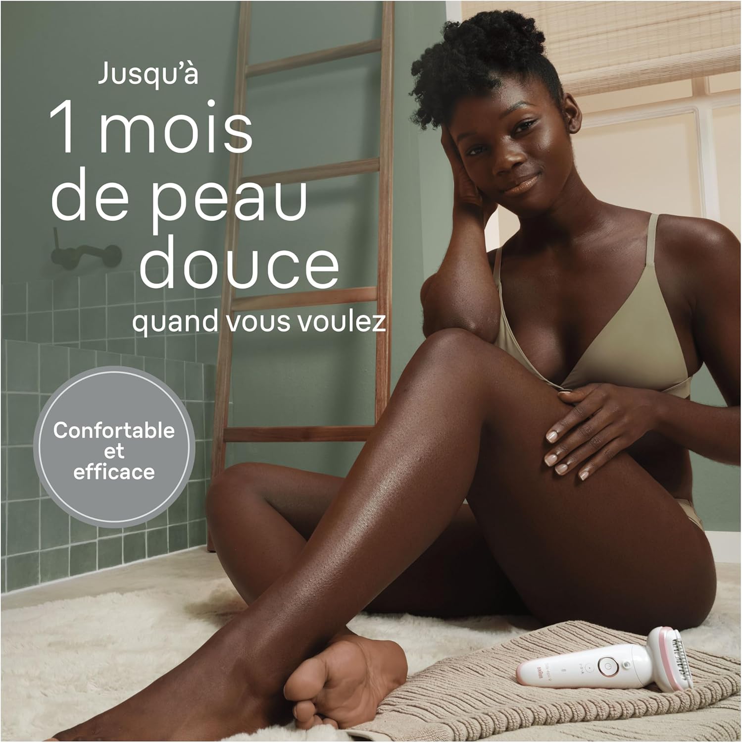 Epilateur Electrique Pour Femmes Silk-épil 9 9-030 Avec Tête Pivotante Pour Epilation Facile, Tête De Rasoir, Sabot Tondeuse Et Rouleaux De Massage, Peau Douce Longue Durée, Blanc/Rose