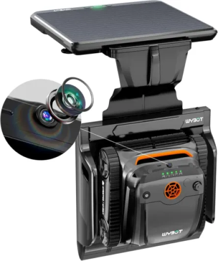 S2 Solar Vision Robot Piscine sans Fil, caméra IA, Chargement Solaire, Retour et Charge automatiques, Nettoyage planifié amélioré, Nettoyage Partiel De Précision (Gris/Orange)