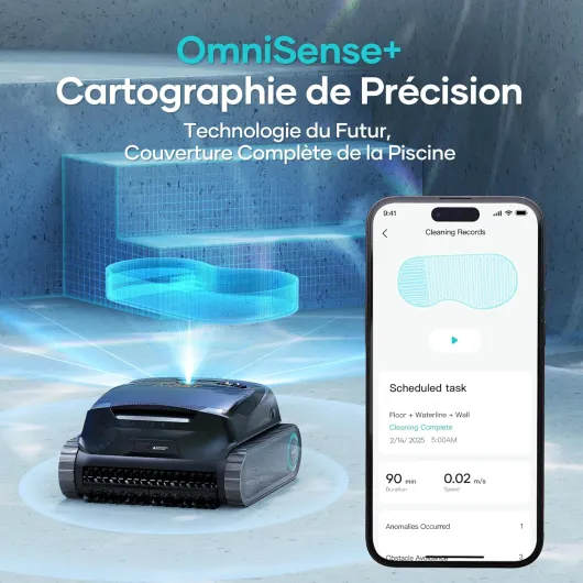Scuba X1 Pro Robot Piscine sans Fil Fond et Parois, Aspirateur Piscine de 25,200 LPH, Cartographie et Planification d'Itinéraires, Adaptation Énergétique Intelligente, pour Piscines de 200 m²