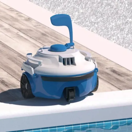 Test Robot Piscine Autonome Guppy Bleu : Nettoyage basique, autonomie limitée