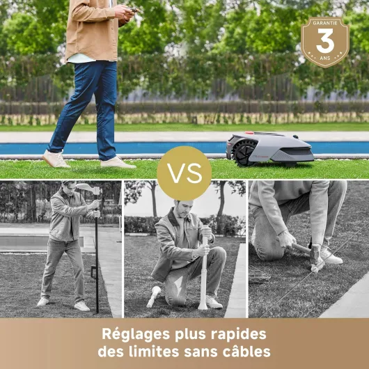 A1 Pro Robot Tondeuse sans Fil Périphérique, 360° 3D LiDAR, Recommandé 2000 m², Contrôle Via App, Gestion intuitive des Zones, Évitement Intelligent des Obstacles