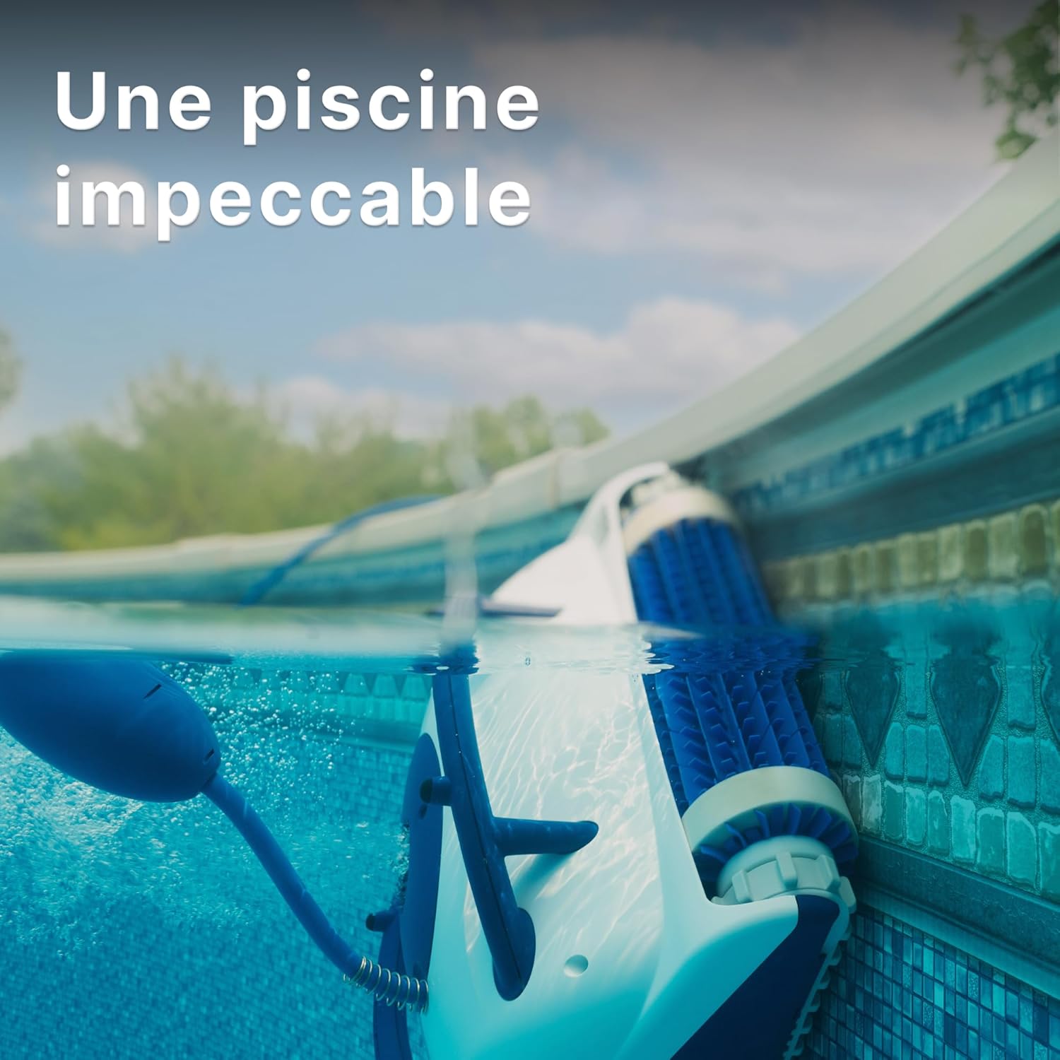 Pool UP Robot Nettoyeur électrique avec Fil pour Piscines Hors-Sol jusqu'à 8 mètres de Longueur - Nettoyage des parois - Économie d'énergie