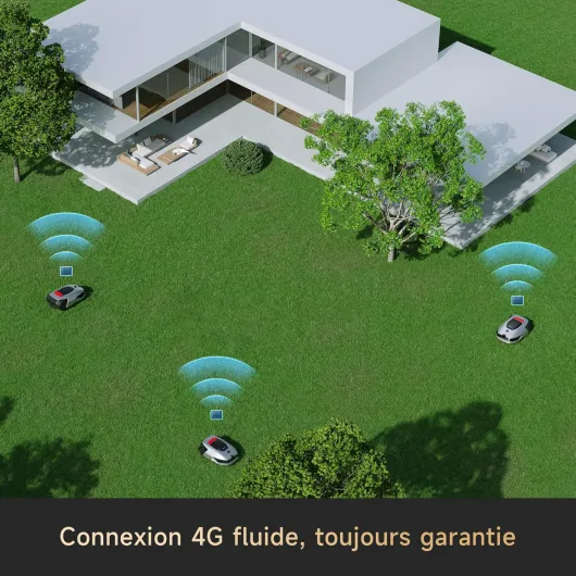 A2 Robot Tondeuse sans Fil Périphérique, 360° 3D LiDAR avec Caméra IA, Cartographie Double Fusion Pelouses 3000 m², évitement d'obstacles, EdgeMaster, Moteur Silencieux, Pente 26,5°