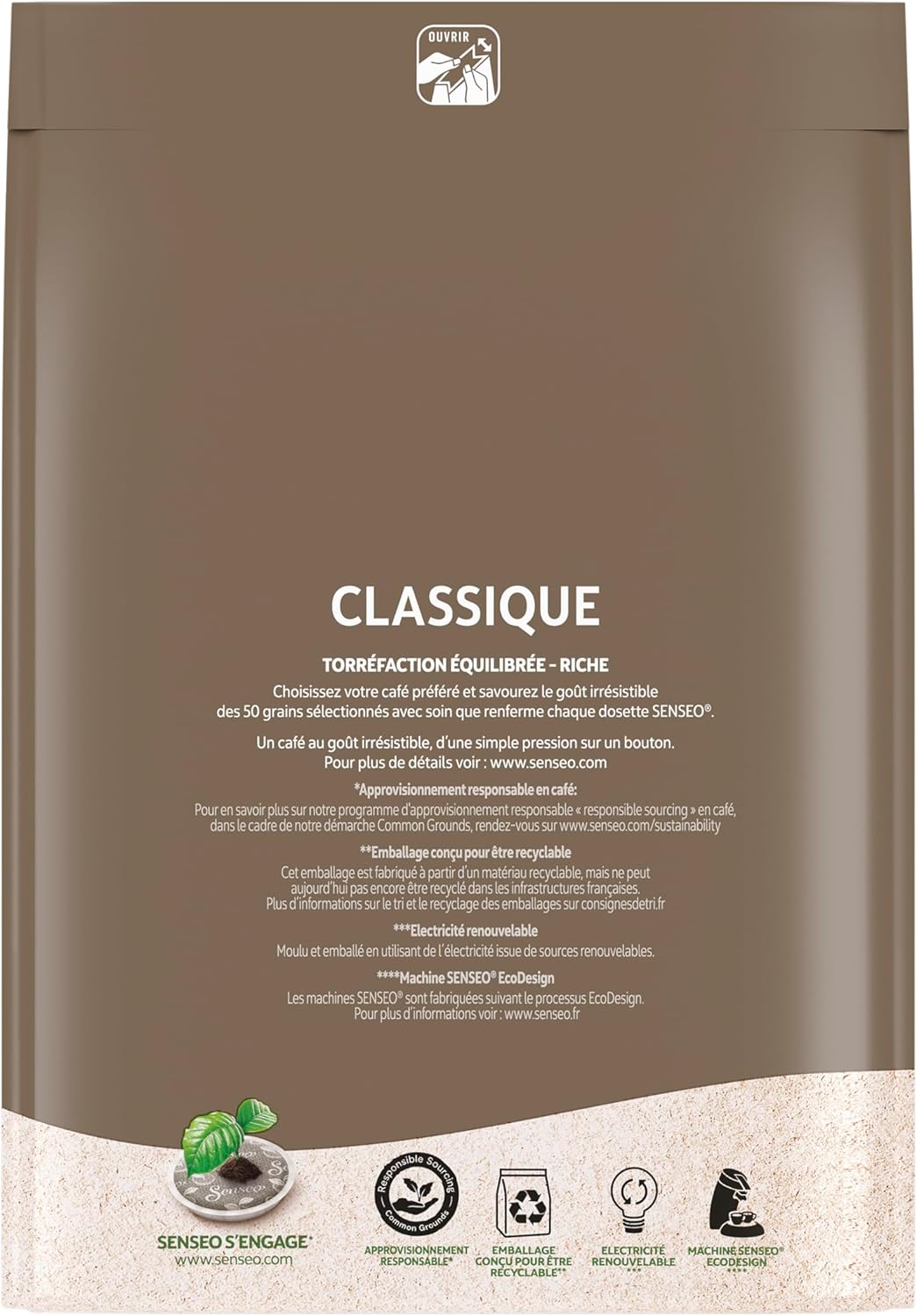 Senseo Classique 40 dosettes 277g (lot de 10) SENSEO Classique 40 unité (Lot de 10)