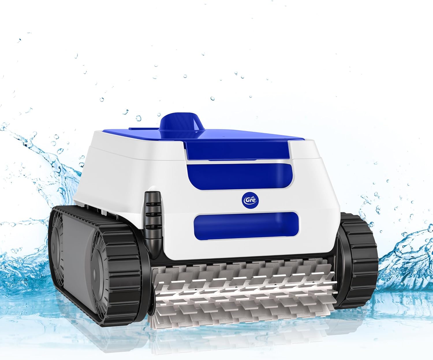 GRE ER230 - Robot Nettoyeur électrique pour piscines enterrées jusqu'à 9x4m, nettoie Le Fond, Les parois et la Ligne d'eau en 2h, Blanc, Bleu et Noir