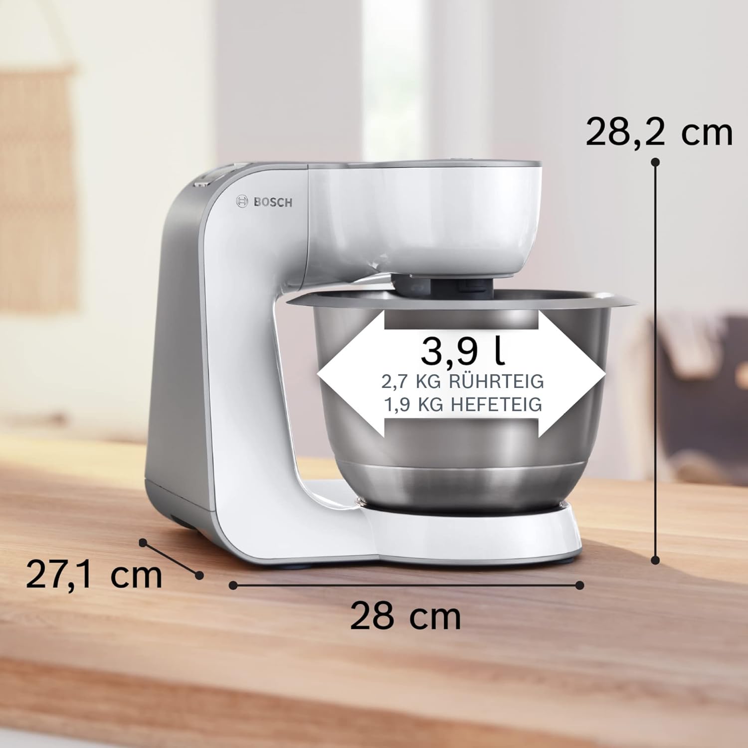 Série 4, Robot pâtissier, MUM 5, 1000 W, Blanc, argent