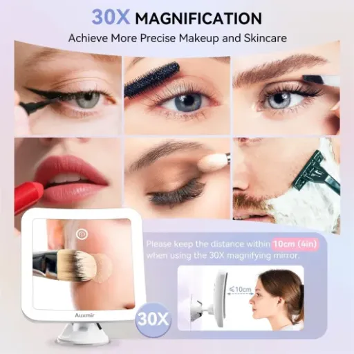 Test Auxmir Miroir Grossissant 30X : un allié pratique pour vos retouches beauté