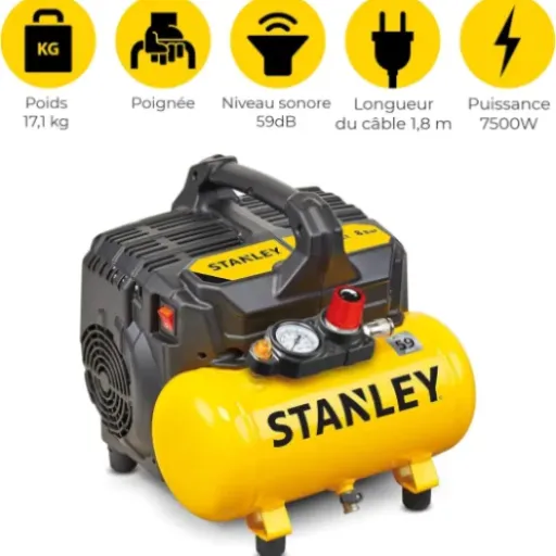 Test Stanley Compresseur à Air DN200/8/6 : le compresseur portatif qui fait le job
