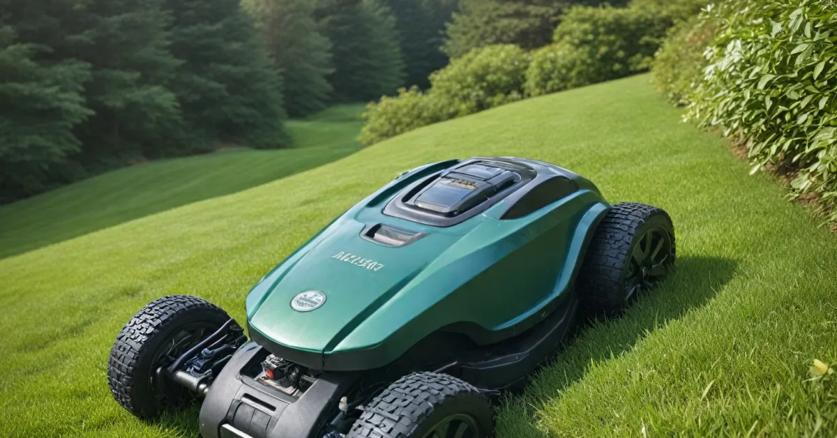 Robot tondeuse 4x4 performance et innovation pour terrains complexes — free download