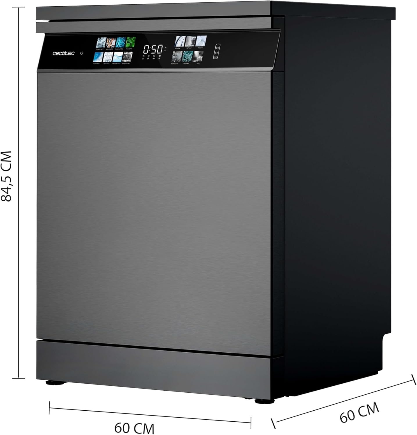 Lave-vaisselle 60cm Bolero Aguazero 6700 Dark B Lave-vaisselle foncé, 15 couverts, Classe B, Moteur Inverter Plus, O2 Dry, Lavage Double Zone, Plateau Ajustable, Stockage Long et Turbo Dry+ - 15 Couverts - Classe B Inverter Dark