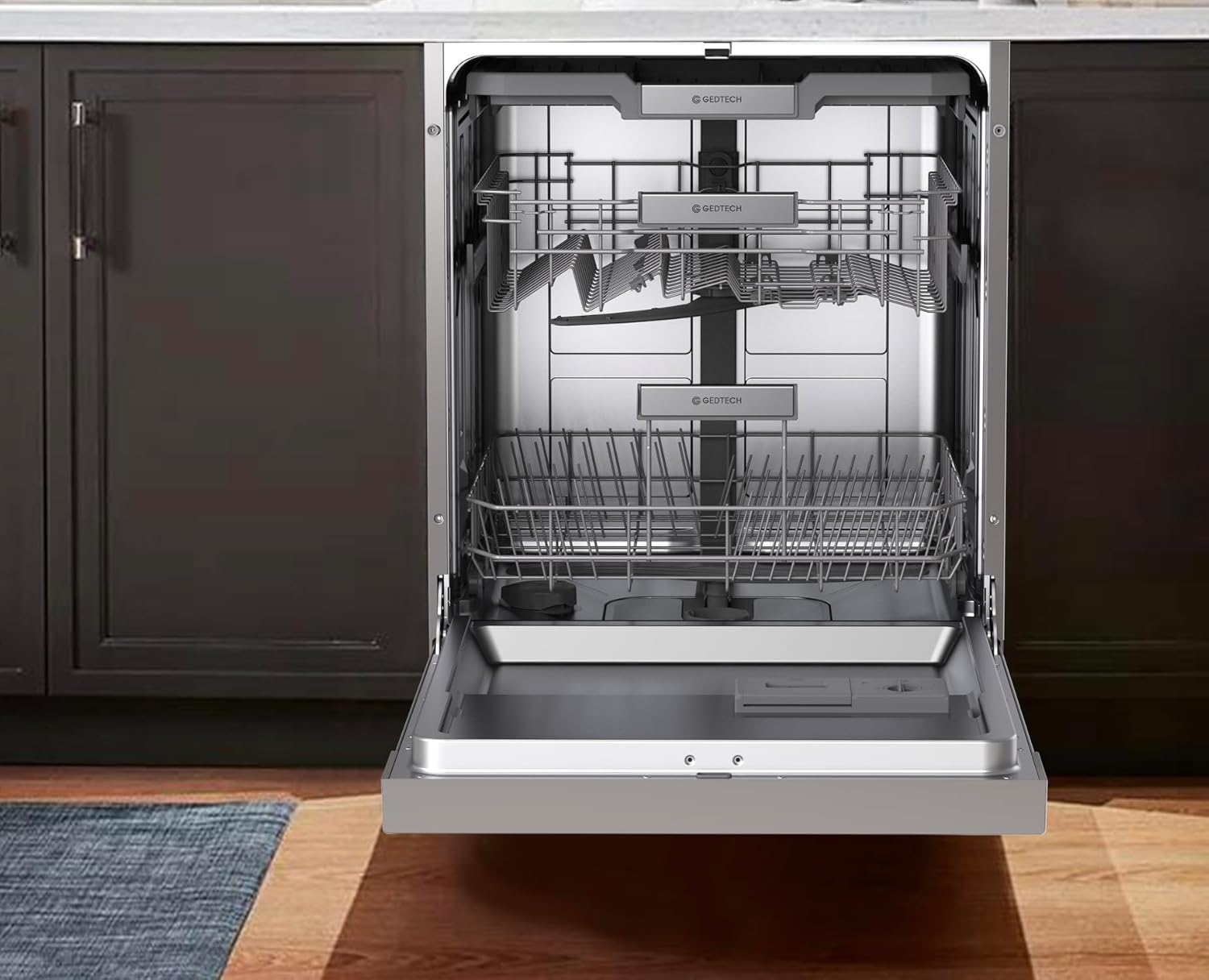 Lave-vaisselle GLV1544SL 15cv - Tiroir à couverts - 44 dB - Très silencieux - Départ Différé - Eco - Intensif - Rapide – Faible conso - Classe C - Silver - Protection enfant Silver 15 Couverts - 44 dB