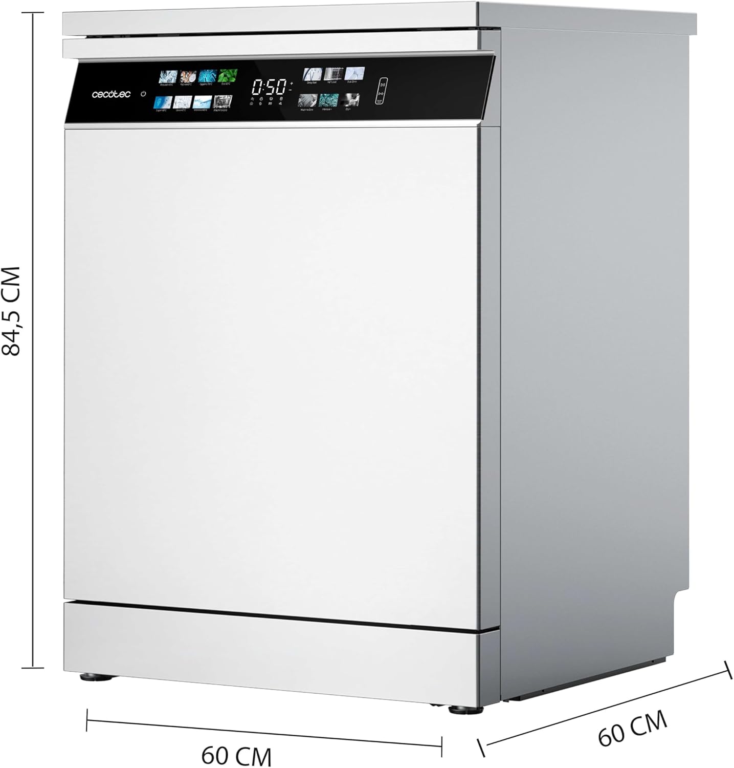 Lave-vaisselle 60cm Bolero Aguazero 6700 B Lave-vaisselle blanc, 15 couverts, Classe B, Moteur Inverter Plus, O2 Dry, Lavage Double Zone, Plateau Ajustable, Turbo Dry+ et Demi-charge - 15 Couverts - Classe B Inverter Blanc