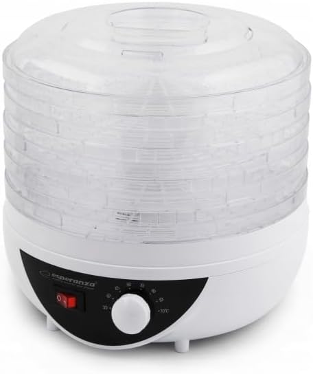 Esperanza Déshydrateur Alimentaire Chanterelles PC Blanc 25 x 25 x 22