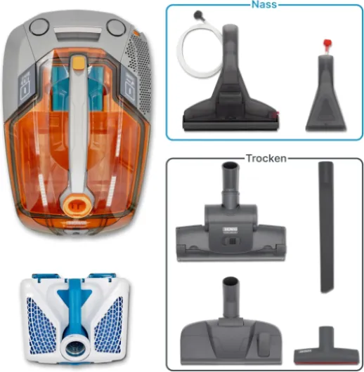 THOMAS Aqua+ Pet & Family – Aspirateur/Laveur sans Sac 1700W – Filtration à Eau – Idéal Poils d’Animaux – neutralisent Les odeurs-Turbo Brosse – Fabriqué en Allemagne Unique