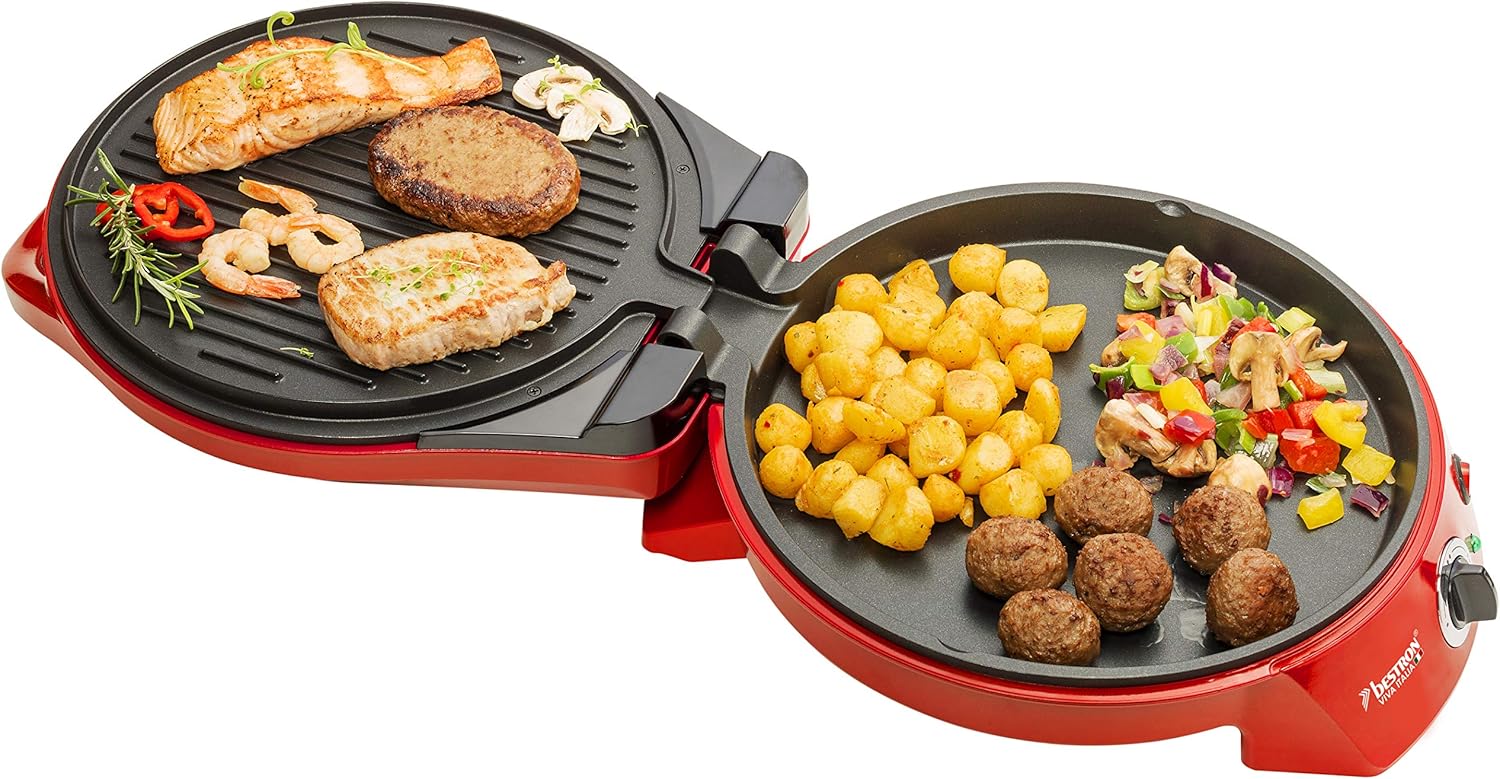 Four à Pizza Électrique, Four à Pizza Jusqu'à 230°C, Chauffage Haut/Bas pour Pizza Faite Maison Ou Surgelée, Tarte Flambée, Quiche Ou Wraps Jusqu'à Ø 27Cm, 1800 Watts, Couleur: Rouge Rosso