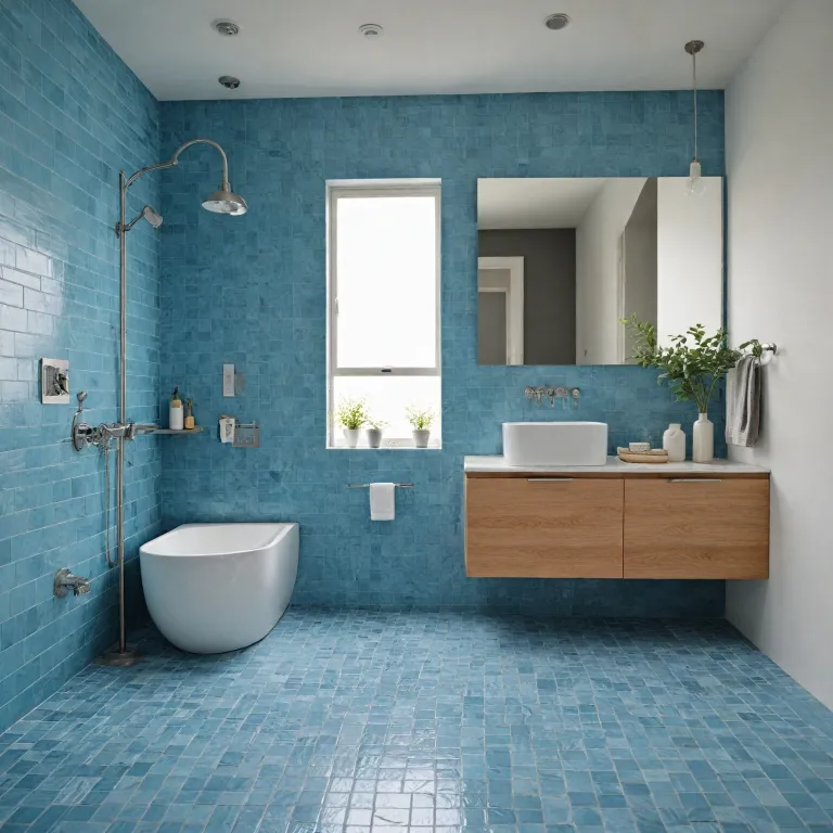 Élégance apaisante du carrelage de salle de bain bleu : harmonies, matières et effets lumineux