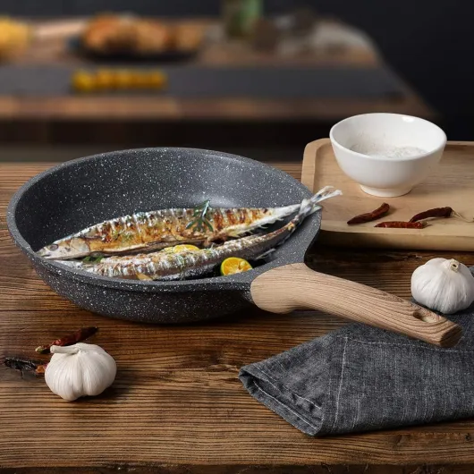 Poêle à Frire Antiadhésive 20CM, Casseroles en Pierre, Revêtement de Granit, Poêle à Omelette Casseroles - (Gris, 20CM) Gris 20CM