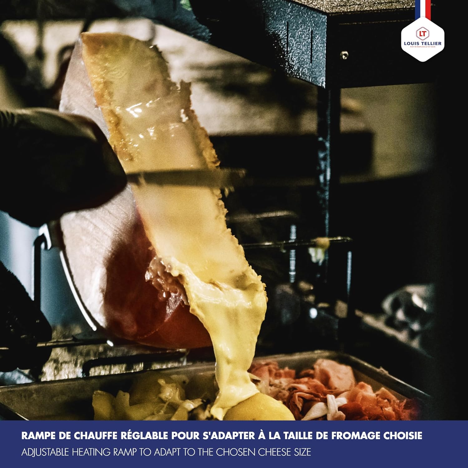 Appareil Raclette Alpage® Signature Basalte (Noir) Traditionnel 6-10 Pers – Rampe Chauffante Réglable – 230V – Louis Tellier – Pour Professionnels et Familles