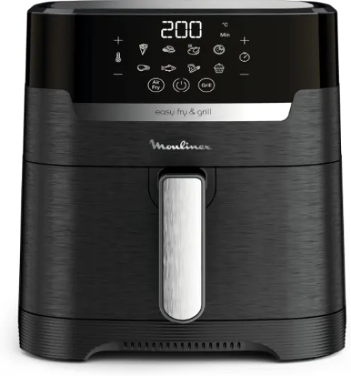 Friteuse sans huile + Gril, Capacité XL 4,6L, Jusqu'à 6 personnes, 8 Programmes automatiques, Air Fryer, Ecran tactile digital, Température réglable, Easy Fry & Grill 2en1, EZ505810 4,2L grill