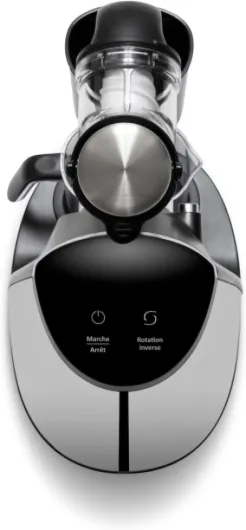 Riviera&bar Extracteur de Jus - Horizontal, Vis Céramique à Extraction Lente 70 trs/mn - 200W, Jus et Sorbets - Bec Anti-goutte, Rotation Inverse - Noir